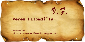 Veres Filoméla névjegykártya